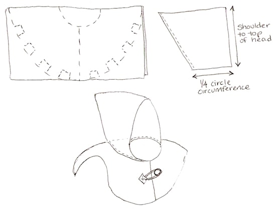 Robin Hood cape and hood from felt