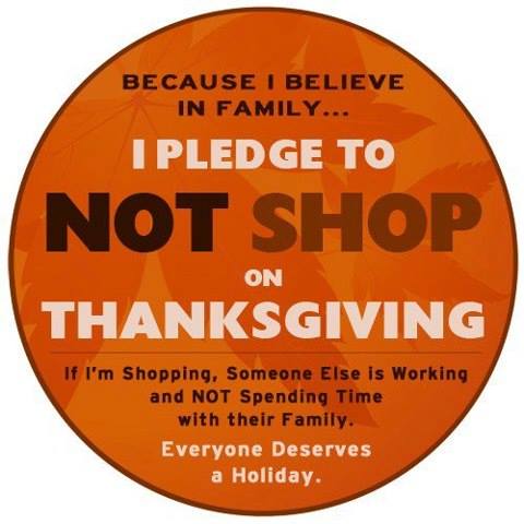 Thanksgiving shopping pledge