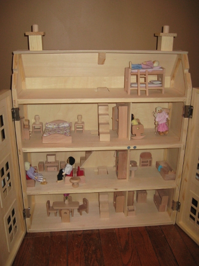 natural wood dolls house