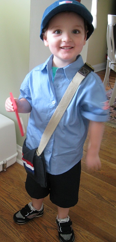 DIY Toddler Mail Carrier Costume