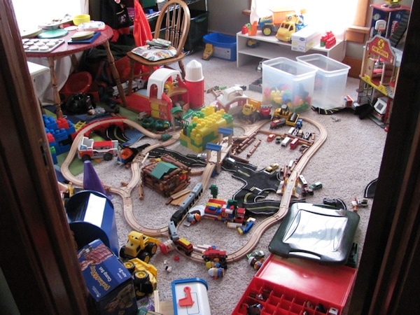 Disorganized playroom
