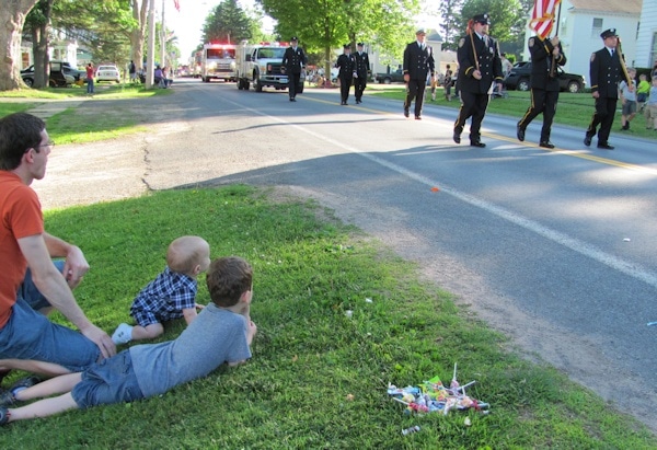 Watching a parade