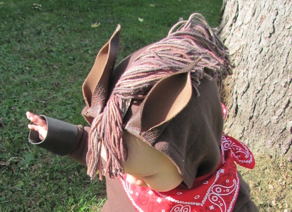 DIY horse costume hoodie