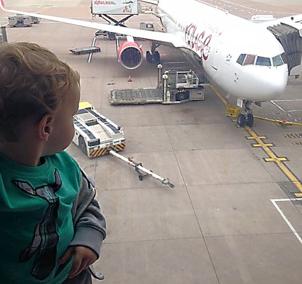 Toddler at airport